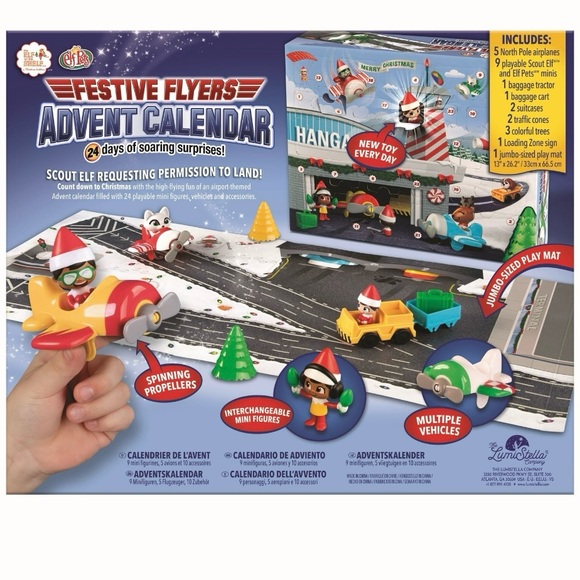 The Elf on the Shelf Festive Flyers Advent Calendar Elf Pets NWT NIB - Picture 2 of 6